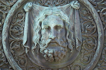 detail of the monument to Minin and Pozharsky (shield). Moscow,