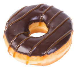 chocolate donuts on a white background