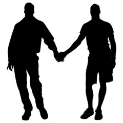 Vector silhouettes of gay.