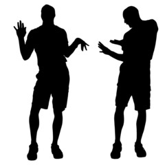 Vector silhouettes of gay.