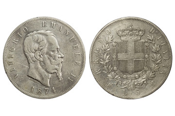 5 lira 1874 Vittorio Emanuele II