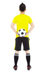 Fototapeta na wymiar soccer player holding a soccer