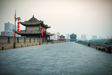 xian scenery on the ancient city wall