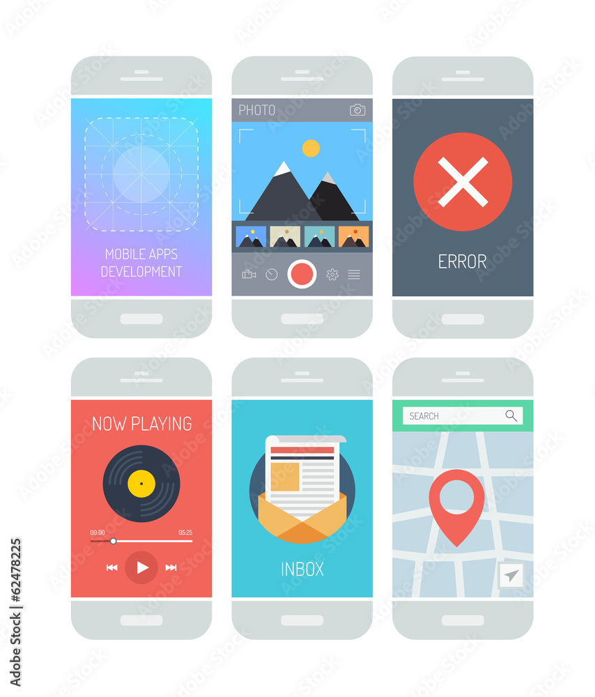 Aufkleber smartphone application interface elements