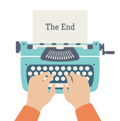 The end of story flat illustration
