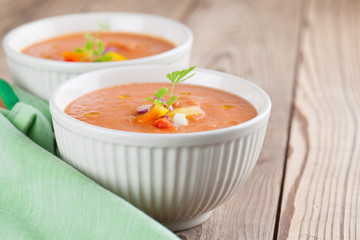 Gazpacho in bowls