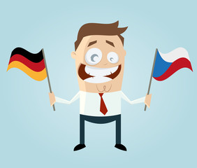 fahne deutschland tschechien mann business