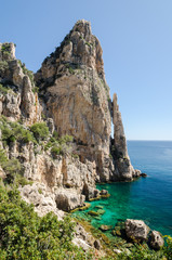 Fototapeta na wymiar Sardinia: Pedra Longa rock (128 mt), Ogliastra region