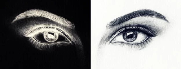 Papier Peint photo Lavable Visage aquarelle yeux de femme