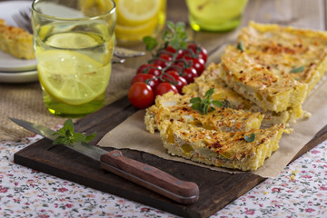 Vegan quiche with tofu