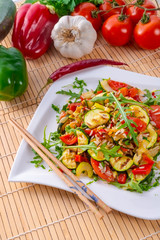 vegetables vegetarian with wild rice