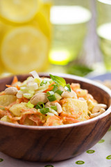 Potato salad with carrot and celery