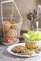 Vegan burgers with cauliflower