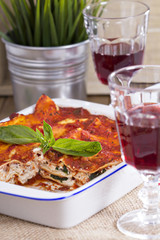 Vegan lasagna with tofu