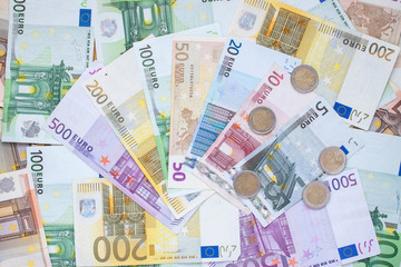 Euro Banknotes and coins