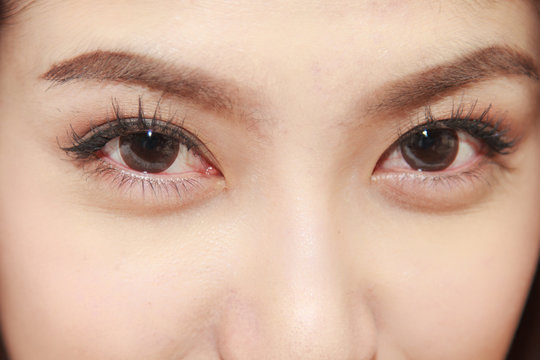 Closeup of woman eyes
