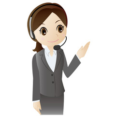 案内するデフォルメ女性オペレーター