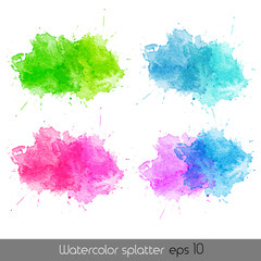 Watercolor splatters. Vector
