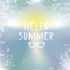 vector hello summer illustration.