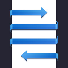 Infographics Blue Arrows on White Blank Background Vector