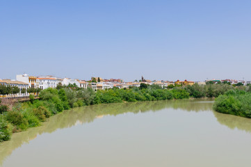 Fototapeta na wymiar Cityscape of Cordoba and the Rio Guadalquivir