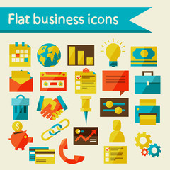 Flat business icons, vector illustration, eps 10
