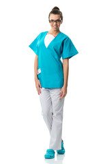 Fototapeta premium Beautiful surgeon portrait,with glasses