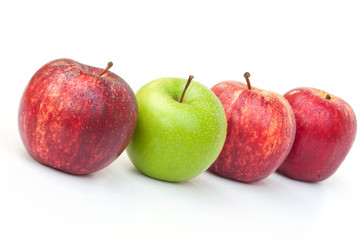Red Royal Gala and green Granny Smith apples