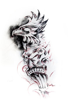Totem, sketch of tattoo