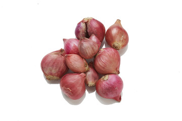 red thai onion on white background