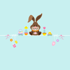 Easter Bunny & Symbols Retro Pastel