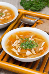 vegetable soup with chicken and greens