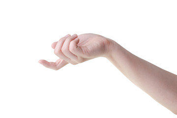 woman hand isolated on white