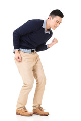 Naklejka premium Excited Asian young man