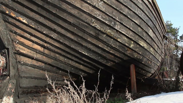 An abandoned wrecked boat