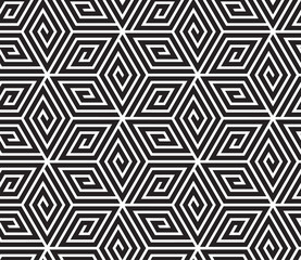 Black and White Op Art Design, Vector Seamless Pattern Backgroun
