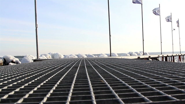 Underconstruction pathway near the sea