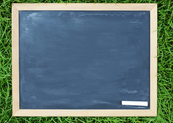 chalkboard on grass for background