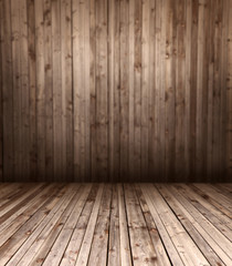 wooden floor and wall
