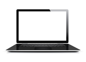 Modern realistic and detailed laptop isolated on white