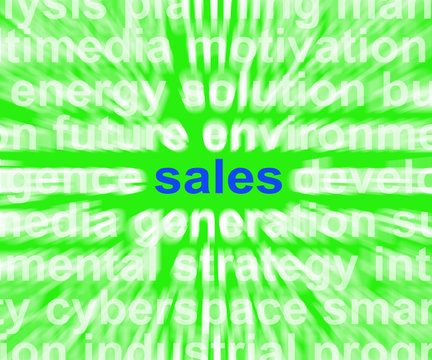Sales Word Shows Marketing Selling Products To Consumers