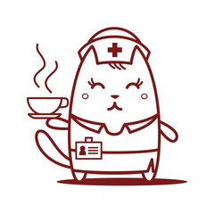 Character nurse in uniform with a medical cap