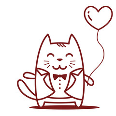 Character groom in a wedding suit