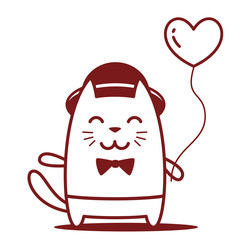 Musician character in costume, hat and bow tie