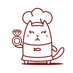 Character chef in a chef's hat