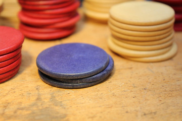 Stacks of poker chips
