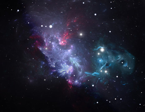 Purple space star nebula