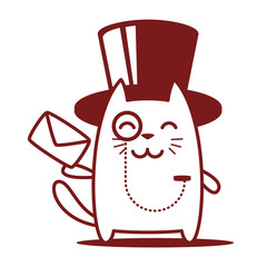 Character rich gentleman in a hat-cylinder and a monocle