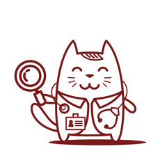 Character doctor in medical coat with a stethoscope