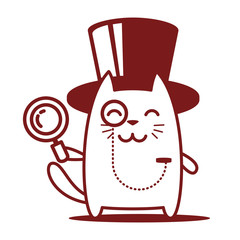 Character rich gentleman in a hat-cylinder and a monocle